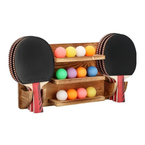 Pong Paddle Holder Wall Mount Storage Rack - Table Tennis Racket Display Accessories Organizer 1