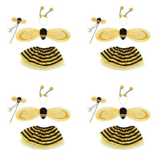 16Pc Bumble Bee Honey Girls Kids Fairy Halloween Fancy Dress Party Costume