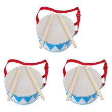 3X Kids Drum Wood Toy Drum Set with Carry Strap Stick for Kids Toddlers Gift for Develop Children'S Rhythm Sense
