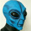 Blauer Alien-Latex-Maske 1