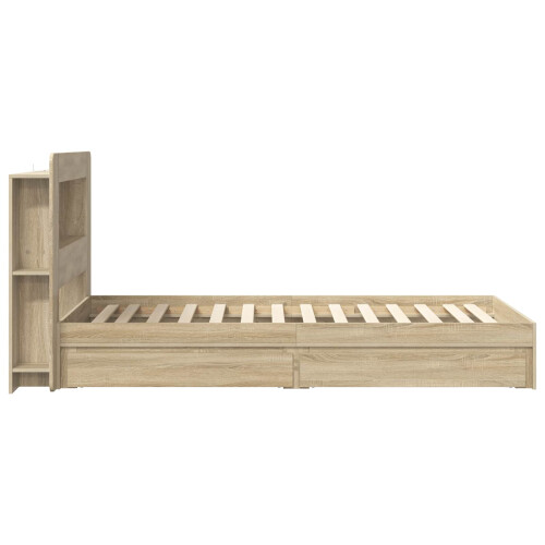 VidaXL vidaXL Bed Frame with Storage Sonoma Oak 100 x 200 cm Engineered Wood 1