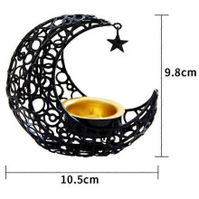 (Gold) 2023 Ramadan Metal Candle Holder Banner Decoration For Eid Al Adha Muslims Gift