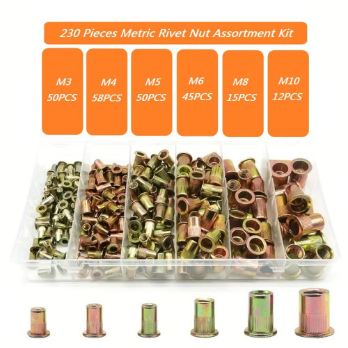 U Nut Kit 100 τμχ από ανοξείδωτο ατσάλι Πολύχρωμο γαλβανισμένο σετ κλιπ 1