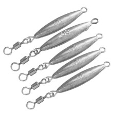 5 Unidades de Plomos de Pesca de 80 G, Plomos de Pesca Tipo Torpedo con Doble Anillo, Anillo Colgante Grueso para Pesca en Alta Mar Desde .