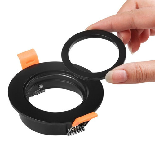 High Quality Black Aluminum Round GU10 Adjustable Spot Light Fixture LED Downlight Ceiling Spot Light Frame 2