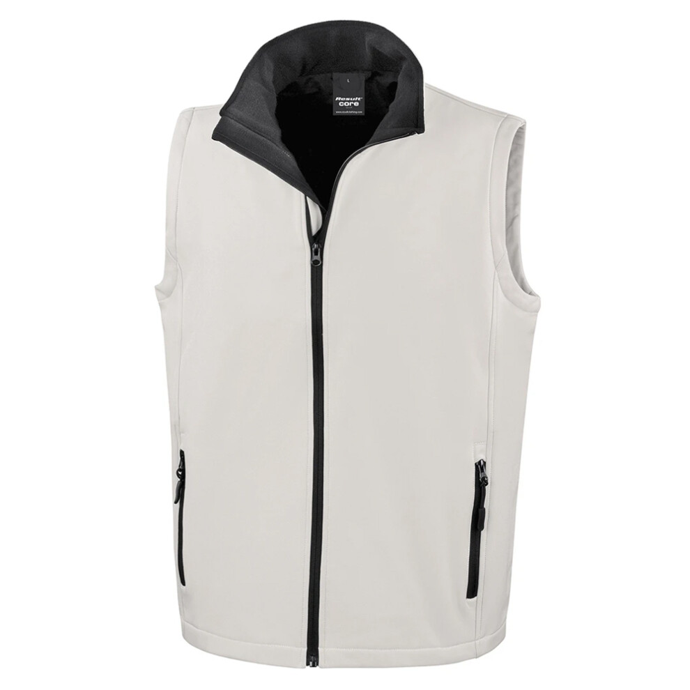 Result (3Xl, White/Black) Mens Printable Softshell Body Warmer