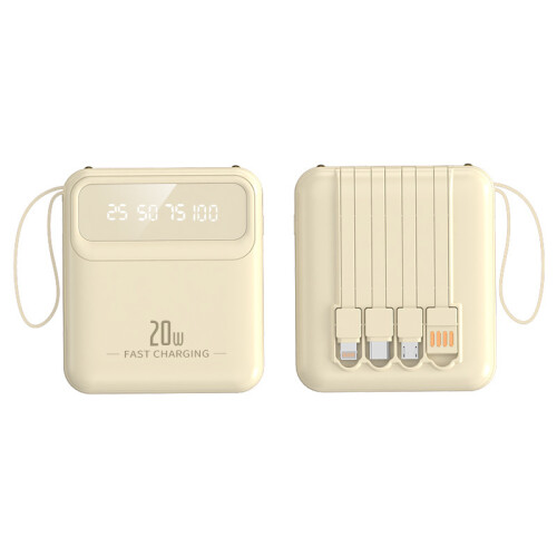 Νέο mini power bank με πιστοποίηση 3C υψηλής χωρητικότητας με τέσσερα καλώδ 1