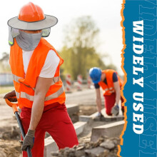 Sun Hard Hat Neck Protection High Visibility Full Brim Mesh Sun Protection and Neck Gaiter Bandana Face Scarf