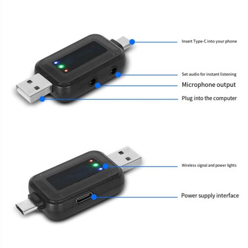 Wireless Phone Microphone Plug and  USB PC Recording Mic for Smartphones Handheld
