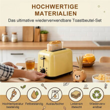 Förpackning med 20 Återanvändbara Brödpåsar, Non-Stick Brödrostpåsar, Tvättbara, för Brödrost, Mikrovågsugn och Grill