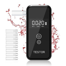 Handheld Digital Alcohol Detector Breathalyzer Breath Alcohol Tester with 8 Mouthpieces for Driving Social Safety