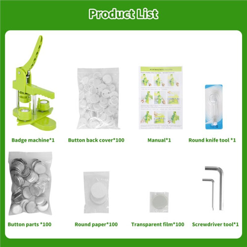 Button Maker Machine, 58mm Installation-Free DIY Pin Button Maker Press Machine Kit Easy to Operate 1