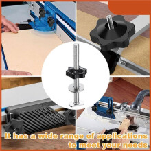Kit com 10 Parafusos e Botões para Trilho T, Acessório para Trilho T Inclui Parafusos com Arruelas e Botões em Formato de Estrela para Gabaritos de
