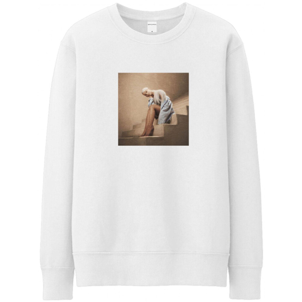 Ariana Grande (M, White) Unisex Adult Stairs Sweatshirt