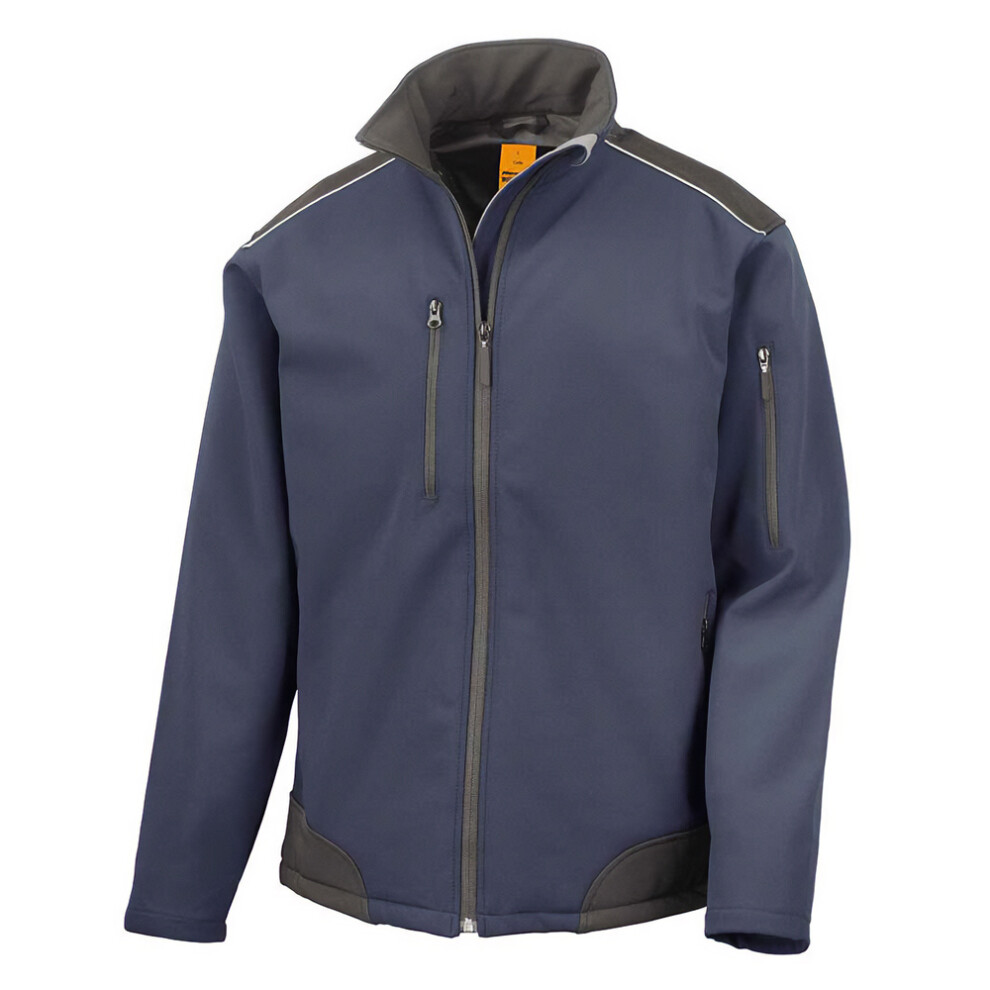 Result (Xxl, Navy/Black) Mens Work Guard Ripstop Soft Shell Jacket