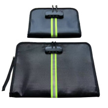 2 Pcs Fireproof Money Bag with Lock and Zipper,Coated Fire Resistants Money Bag for Cash, Waterproof Storage Pouch