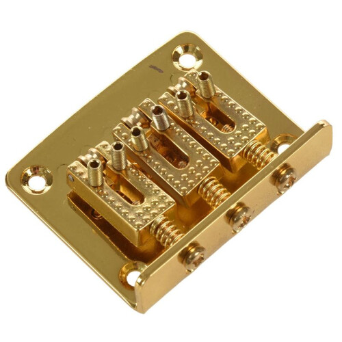 10X 3 String Guitar  String Bridge Bridge Pull String Hard Tail Guitar Bridge Tail 3 String Guitar Replacement Gold 2