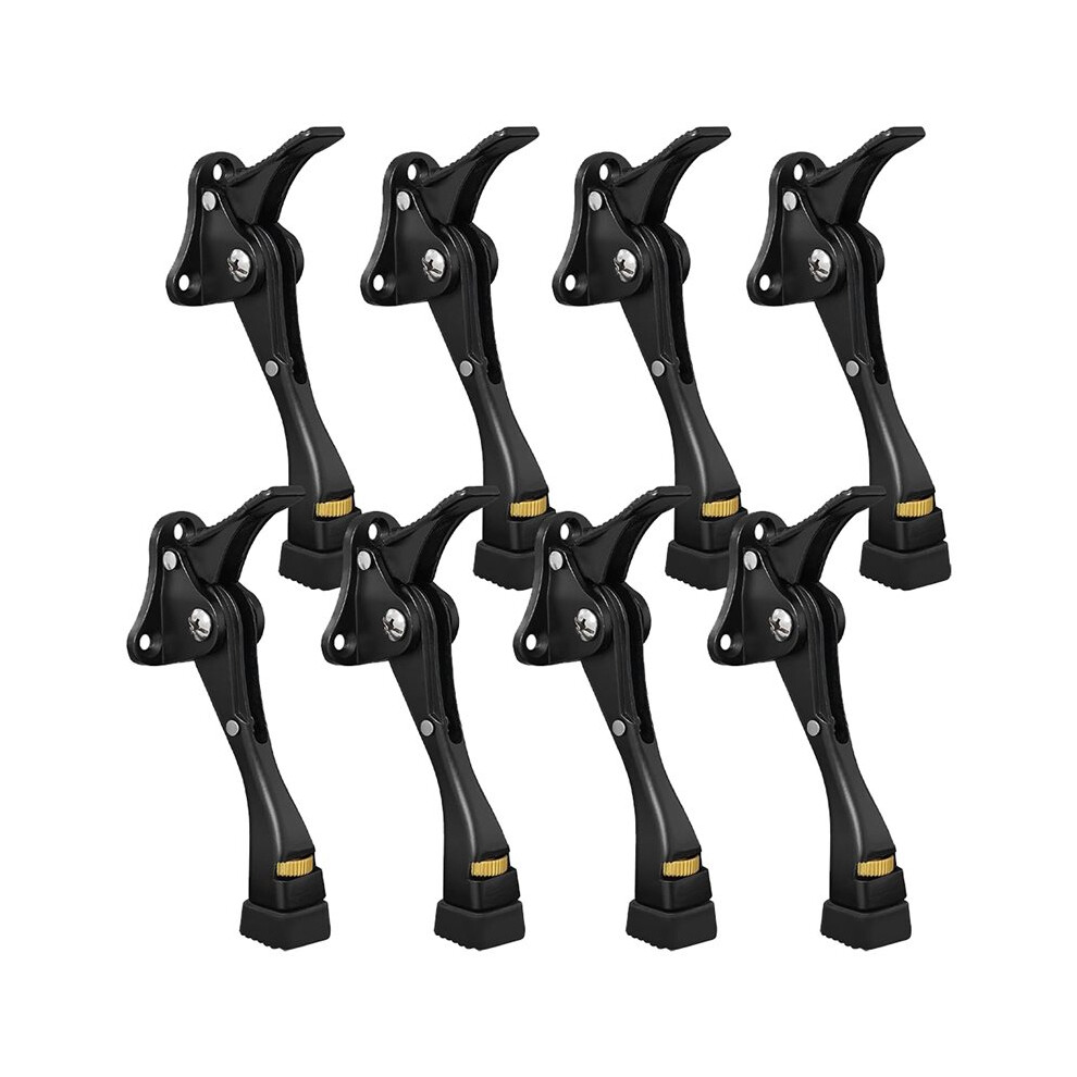 Kickdown Door Stoppers,Heavy Duty Adjustable Door Stop For Bottom Of Door,Aluminum Alloy Holder With Rubber Tip 8Pack 6033235307426