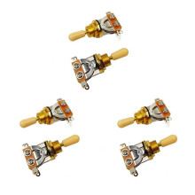 Metric 3 Way Short Straight Guitar Toggle Pickup Selector Gold & Beige(Pack of 6)