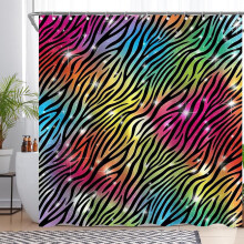 Cortina de Ducha Impermeable 183x183 cm 12 Ganchos Colorida — cortina baño moderna, protector ducha cebra