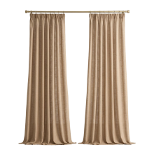 Cortinas de Lino Semitransparentes Elegantes 2 Piezas 140x145 cm Marrones — visillos dormitorio, cortinas salon modernas