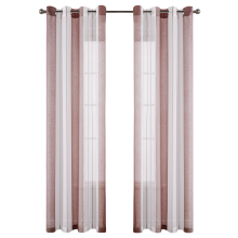 Cortinas con Ojales Transparentes Rayas Rosa Blanco 140x245 cm 2 Piezas — visillos salon modernos