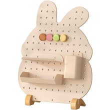 Tablero Perforado Metálico Organizador de Pie 40 cm Conejo Blanco — organizador escritorio infantil