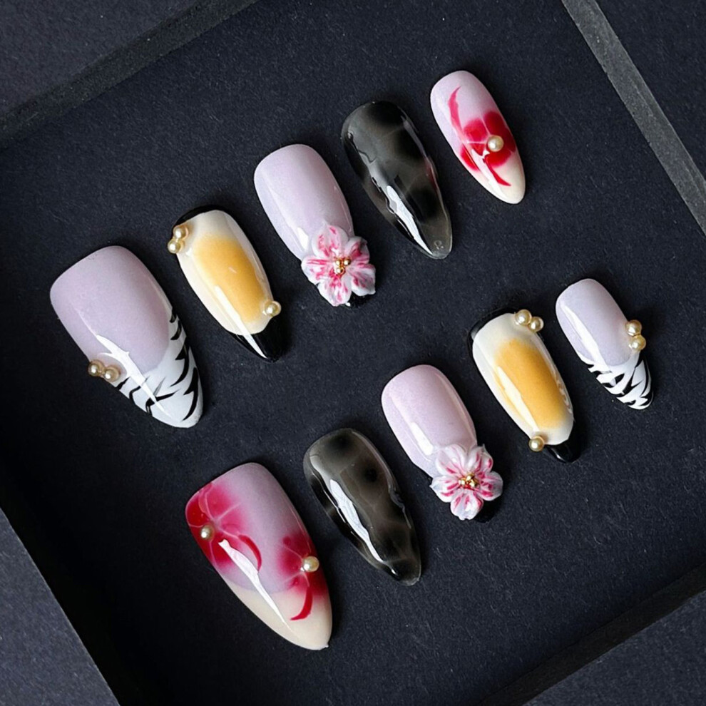 Bright-Home (Xs) Glossy Press On Nails With French Tip Durable & Never Splitting Comfort Fake Nails For Working Dating Or Partying