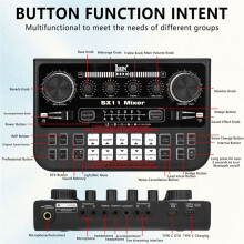 IRIN SX11 Audio Mixer Live Sound Card with LED Screen 3-Segment Equalizer 3.5mm TRRS Interface for Dj Mixer