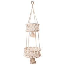 Tassel Hanging Basket Bohemian Home Decor Flower Pot Rack Hanging Fruit Basket Kitchen Indoor Outdoor Decoration B