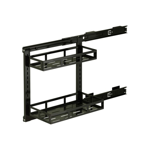 30CM Two-Tier Kitchen Sink Storage Rack with Pull-Out Baskets for Bathroom Organization