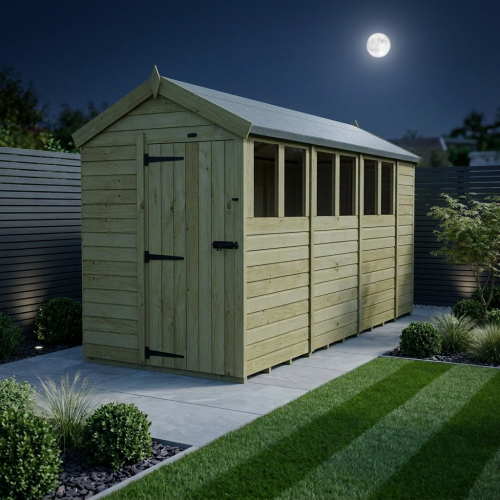5 x 14 Apex Shed Tanalised (Single Door, With Windows) 2