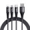 3-in-1 Kabel Lightning, USB-C, Micro-USB, 3A, 1,2m - Zwart 1