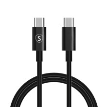 Snellaadkabel USB-C naar USB-C 60W, 3A, PD, 1m - Zwart