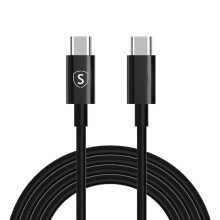 Snellaadkabel USB-C naar USB-C 60W, 3A, PD, 2m - Zwart