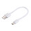 USB-C Kabel kort, 2.4A, 12W, 20cm, Nylon - Zilver 1