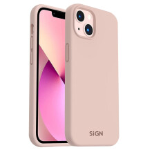 Vloeibaar siliconen hoesje voor iPhone 14 Plus - Zandroze