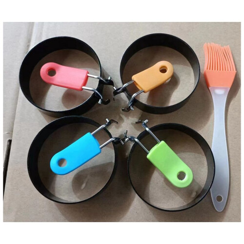 Round Omelette Maker Silicone Handle Non-Stick Omelette Ring Egg Ring Omelette Mold Model Cake Mold Baking 2