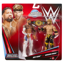WWE Main Event Showdown 2-Pack Jey Uso vs Logan Paul S27 Mattel JHJ63