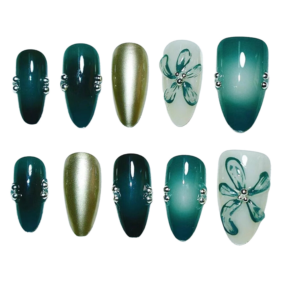 Reach-Tools (Xs) Lightweight Diy Fake Nails - Green Gold Almond
