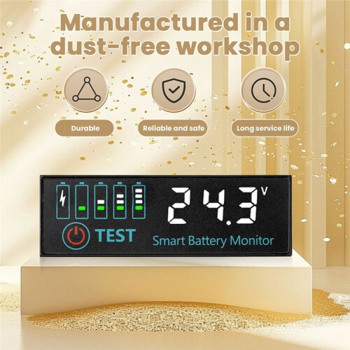 7-55V Universal Battery Charge Indicator Panel LED Indicator Acid/Lithium Battery Voltage Charge Indicator White 1