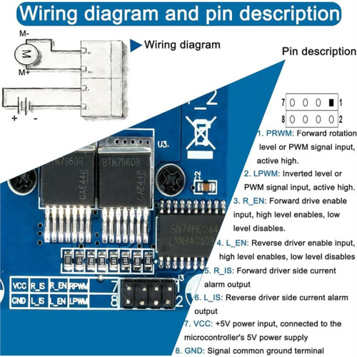 BTS7960 43A High Power Motor Driver Module Compatible for   Car 2