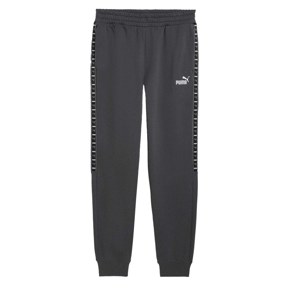 Puma (L, Grey) Mens Fleece Ribbed Cuff Joggers
