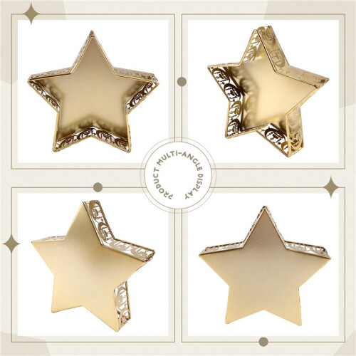 Bandejas de Serviço Ramadan Metal Lua Estrela Forma Eid Mubarak Islam Bandeja de Serviço de Comida Muçulmana 2