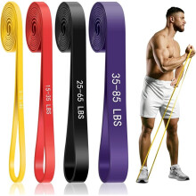 1 Set/4 St Motståndsband, Träningsband, Yoga, Aerob Tränings- och Fitnessutrustning, Lyftmotståndsband