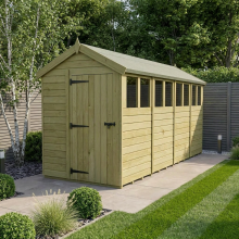 5 x 16 Apex Shed Tanalised (Single Door, With Windows)