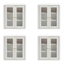 4X 1:12 Dollhouse Miniature White Wall Cabinet Hanging Storage Organizer Cupboard Dollhouse Furniture Decor Toy