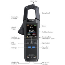 DMC-100 Digital Clamp Meter 9999 Count TRMS Multimeter, 600A Curve Recording Rechargeable Amplifier Meter,