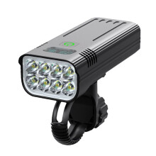 Éclairage Vélo 12 LED, Batterie 5200 MAh, Rechargeable par USB, Lampe Avant en Alliage D'Aluminium