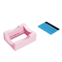 Small Silicone Cup Cradle for Crafting Making,Tumbler Holder with Built-in Slot and Squeegee Decal Scraper